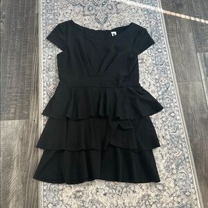 Andrew Marc black flouncy dress with back zip (medium)